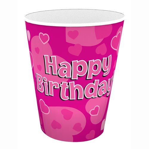 Pink Party Cups - Pack of 8
