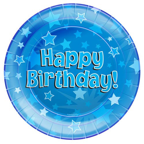 Blue Party Plates - Pack of 8