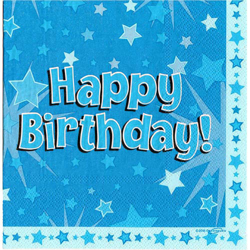 Blue Party Napkins - Pack of 16