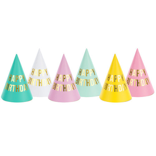 Colourful Party Hats - Pack of 6